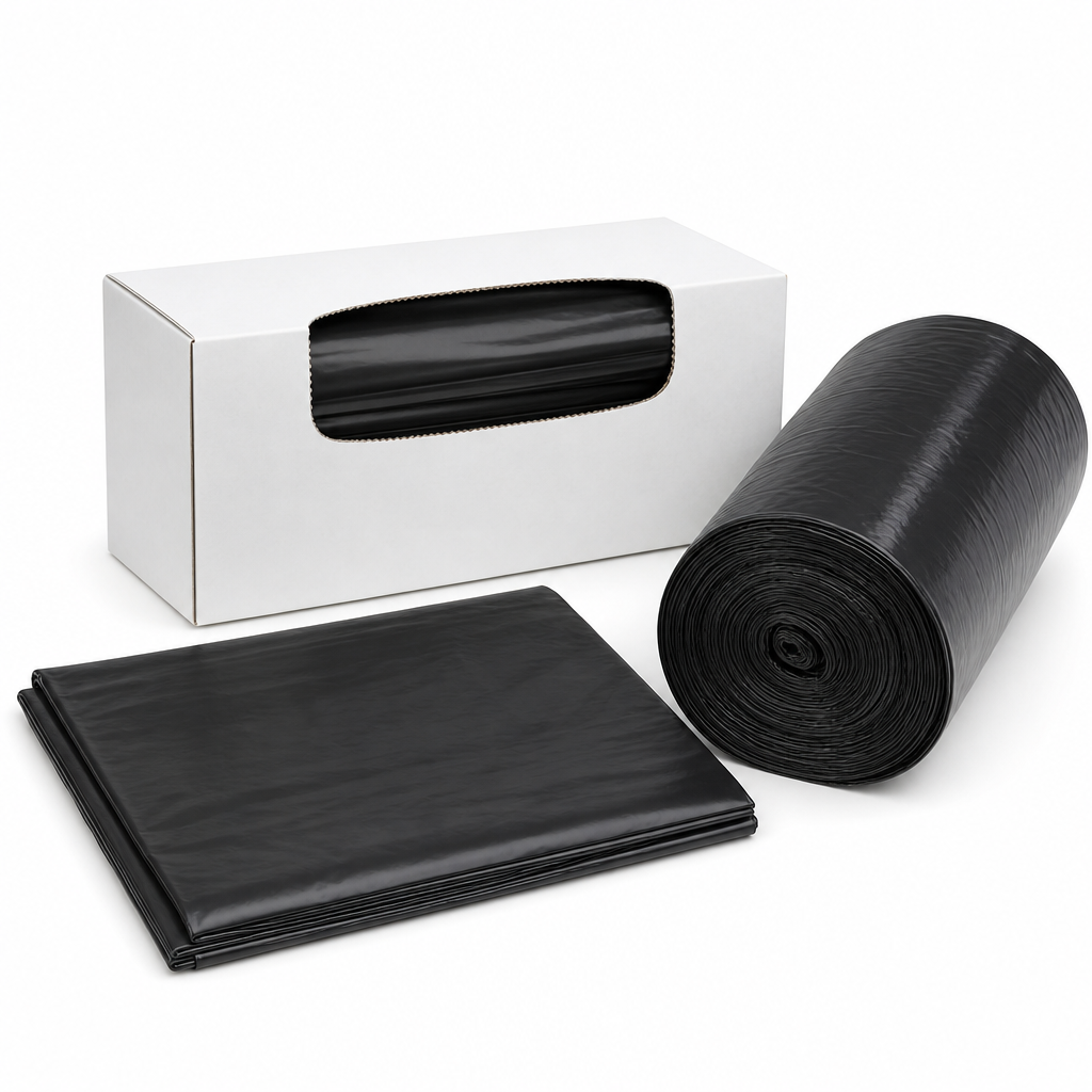 Boardwalk Low-Density Trash Liners, 33 gal, 1.2 mil, Black, 100/Case